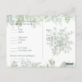 RSVP avec Modèle de menu Boho feuille de verdure r (Dos)