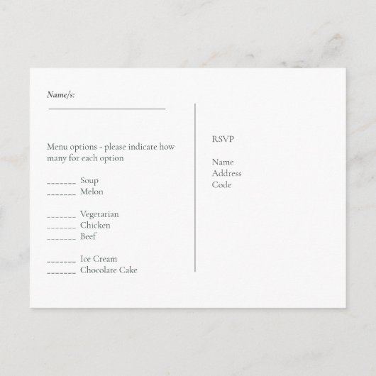 RSVP avec Modèle de menu Dentelle rustique Wisteri (Dos)