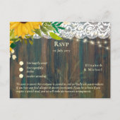 RSVP avec modèle de menu | Tournesols rustiques de (Devant)