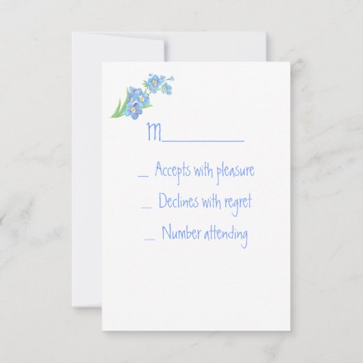 RSVP avec Oubliez-moi pas, Fleur aquarelle (Dos)