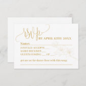 RSVP avec Whimsy : Gold Flower & Script Reply Card (Devant / Derrière)