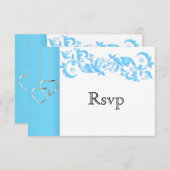 RSVP Baby Blauwe Bloemen Wervel en Wit (Voorkant / Achterkant)