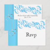 RSVP Baby Blue Floral Swirl et blanc (Devant / Derrière)