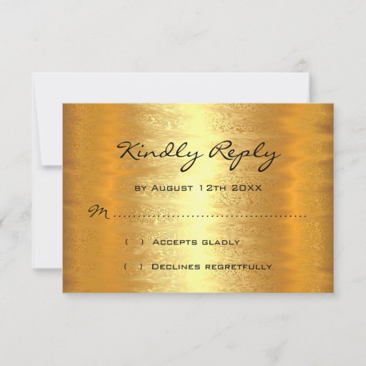 RSVP Baby Shower Doré Feuille Simple (Devant)