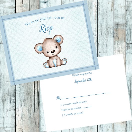 RSVP Baby shower mignon ours Brown