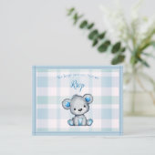 RSVP Baby shower mignon ours gris (Debout devant)