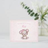 RSVP Baby shower mignonne ours fille (Debout devant)