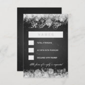 RSVP Baby shower Night Sparkle Black (Voorkant / Achterkant)