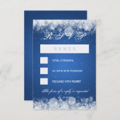RSVP Baby shower Night Sparkle Blue (Voorkant / Achterkant)
