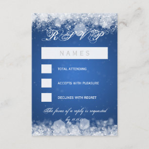 RSVP Baby shower Night Sparkle Blue Kaartje
