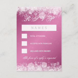 RSVP Baby shower nuit étincelante rose