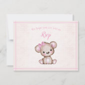 RSVP Baby shower Schattige Meisje Beer (Voorkant)