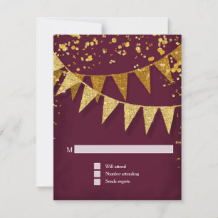 RSVP Bannière moderne Pennant avec Parties scintil