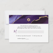 RSVP Bar Mitzvah Eggplant Aquarelle Agate ✡ (Dos)