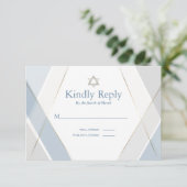 RSVP Bar Mitzvah Moderne Géométrique Bleu gris (Debout devant)