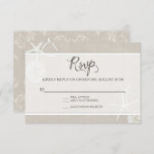 RSVP Beach Mariage Starfish Damask Bois Simple (Devant / Derrière)