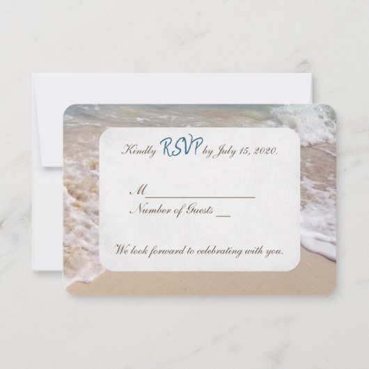 RSVP Beach Weddenschap met hart Kaart (Achterkant)