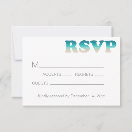 RSVP Beach Wedding Aquarelle Ombre (Devant)