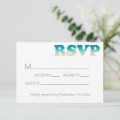 RSVP Beach Wedding Aquarelle Ombre (Debout devant)
