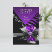 RSVP Beantwoorden Sweet 16 Zebra Paarse Black Silv (Staand voorkant)