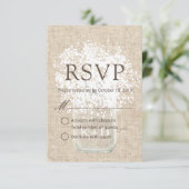 RSVP | Bébé's Breath Mason Jar Rustic Mariage (Debout devant)