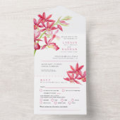 RSVP Berichten van orchidee waterverf All In One Uitnodiging (Binnen)