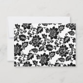 RSVP Black and Red Damask Wedding RSVP (Achterkant)