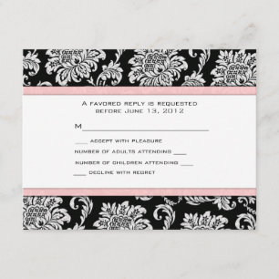 RSVP Black en Light Pink Damask