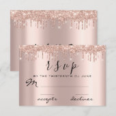 RSVP Black Rose Gold Glitter Drips (Devant / Derrière)