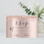 RSVP Black Rose Gold Glitter Drips (Debout devant)