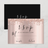 RSVP Black Rose Gold Glitter Drips (Devant / Derrière)