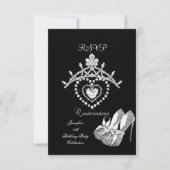 RSVP Black White Quinceanera Party Chaussures Tiar (Devant)