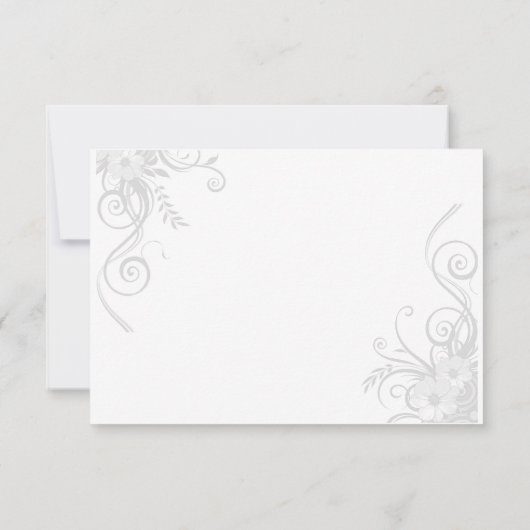 RSVP blanc et gris clair avec choix de menu (Dos)