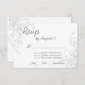 RSVP blanc et gris clair avec choix de menu (Devant / Derrière)