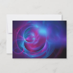 RSVP Blauw Violet en Roze Kosmische Swirly Fractal Kaartje