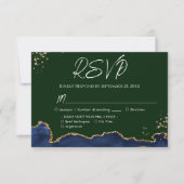 RSVP Blauwe en groene Agate Wedding (Voorkant)