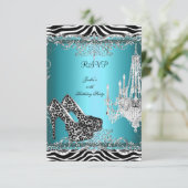 RSVP Blauwgroen Blauwe Zebra Leopard Print Party S (Staand voorkant)