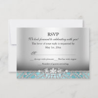 RSVP bleu diamant élégant