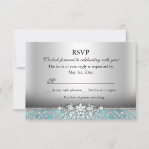 RSVP bleu diamant élégant