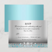 RSVP bleu diamant élégant (Devant / Derrière)