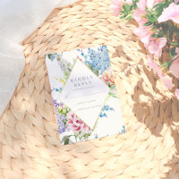 RSVP | Bleu et pourpre Fleur d'aquarelle avec or