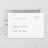 RSVP bleu poussiéreux à écriture minimale (Devant / Derrière)