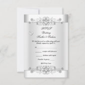 RSVP Bleu Royal Mariage Blanc Cœurs Diamant (Dos)