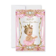 RSVP Blond Prinses Babyshower Roze Zijde