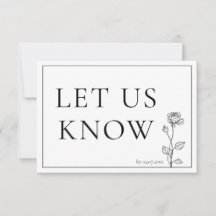 RSVP Bloom intemporel avec menu