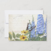 RSVP Blue Delphinium Jaune Daisy Butterfly Garden (Dos)
