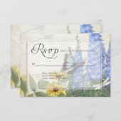 RSVP Blue Delphinium Jaune Daisy Butterfly Garden (Devant / Derrière)