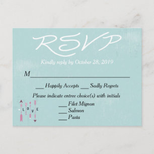  RSVP Blue Grunge Wedding / Party Briefkaart