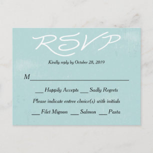  RSVP Blue Grunge Wedding / Party Briefkaart