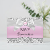 RSVP Blush Parties scintillant rose Pearl Bow Quin (Debout devant)